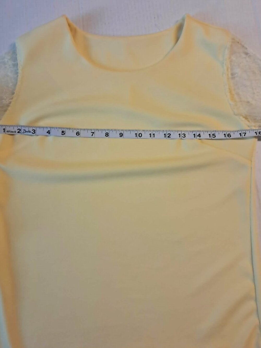 Yellow Lace Sleeve Blouse Pearl Cuff Detail Size M - Picture 7 of 8